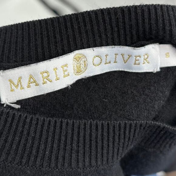 Marie Oliver Remi Black Puff Sleeve Popover Pullover Sweater - Picture 11 of 12